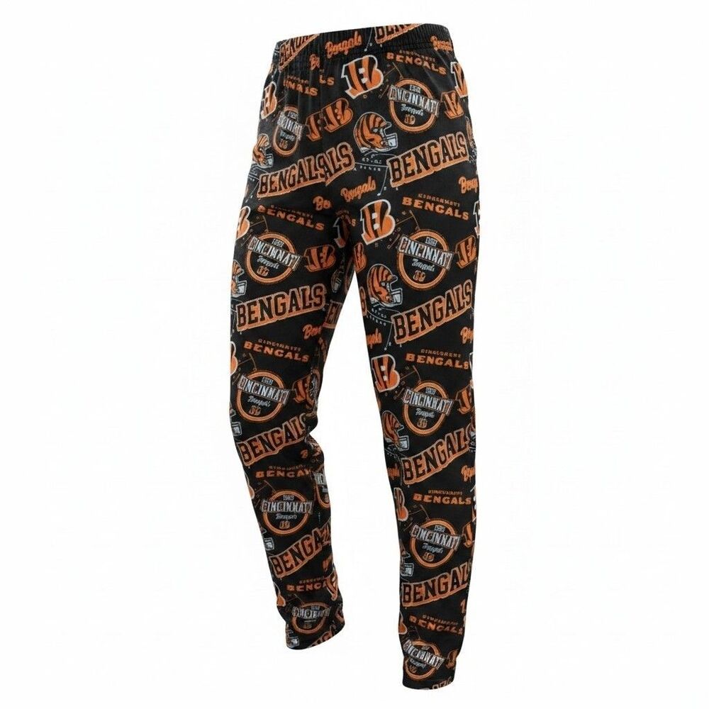 NFL Mens Cincinnati Bengals Super Soft Fleece Lounge Pants Small All Over Print